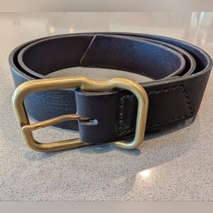Emil Erwin Dark Brown Leather Belt with Brass Buckle